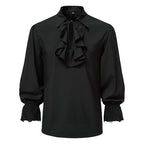 Women's Blouse with Ruffle Details and Lace Trim