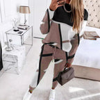 Women's Patterned Sweatshirt and Jogger Set