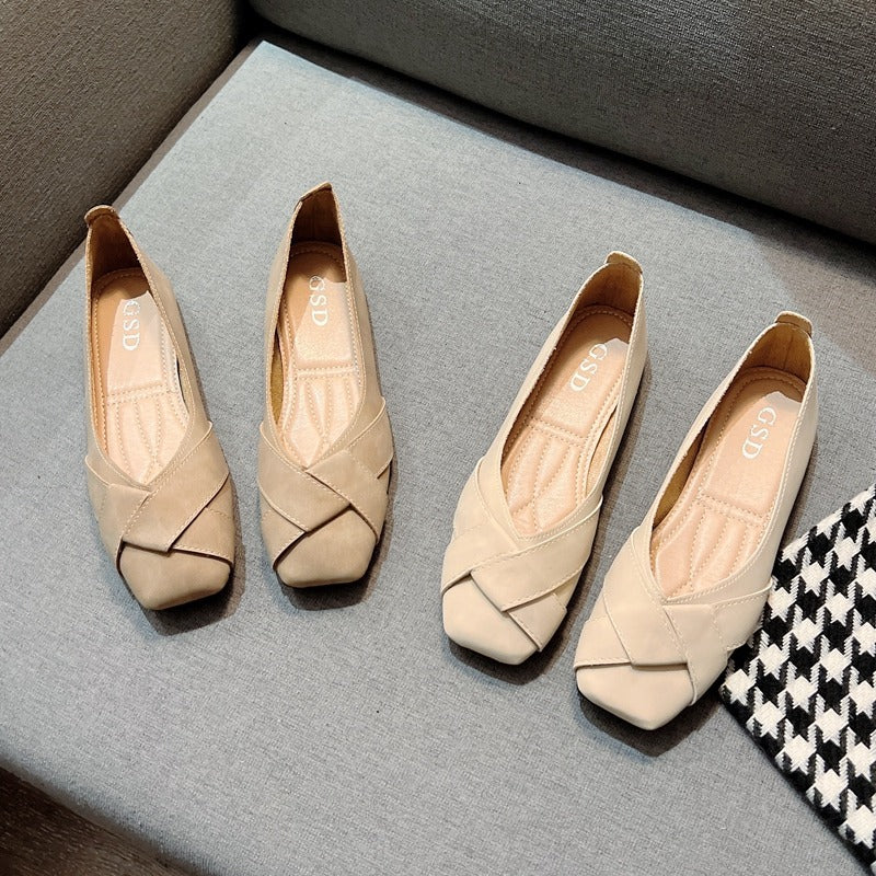 Women's Ballet Flats with Elegant Cross-Strap Design