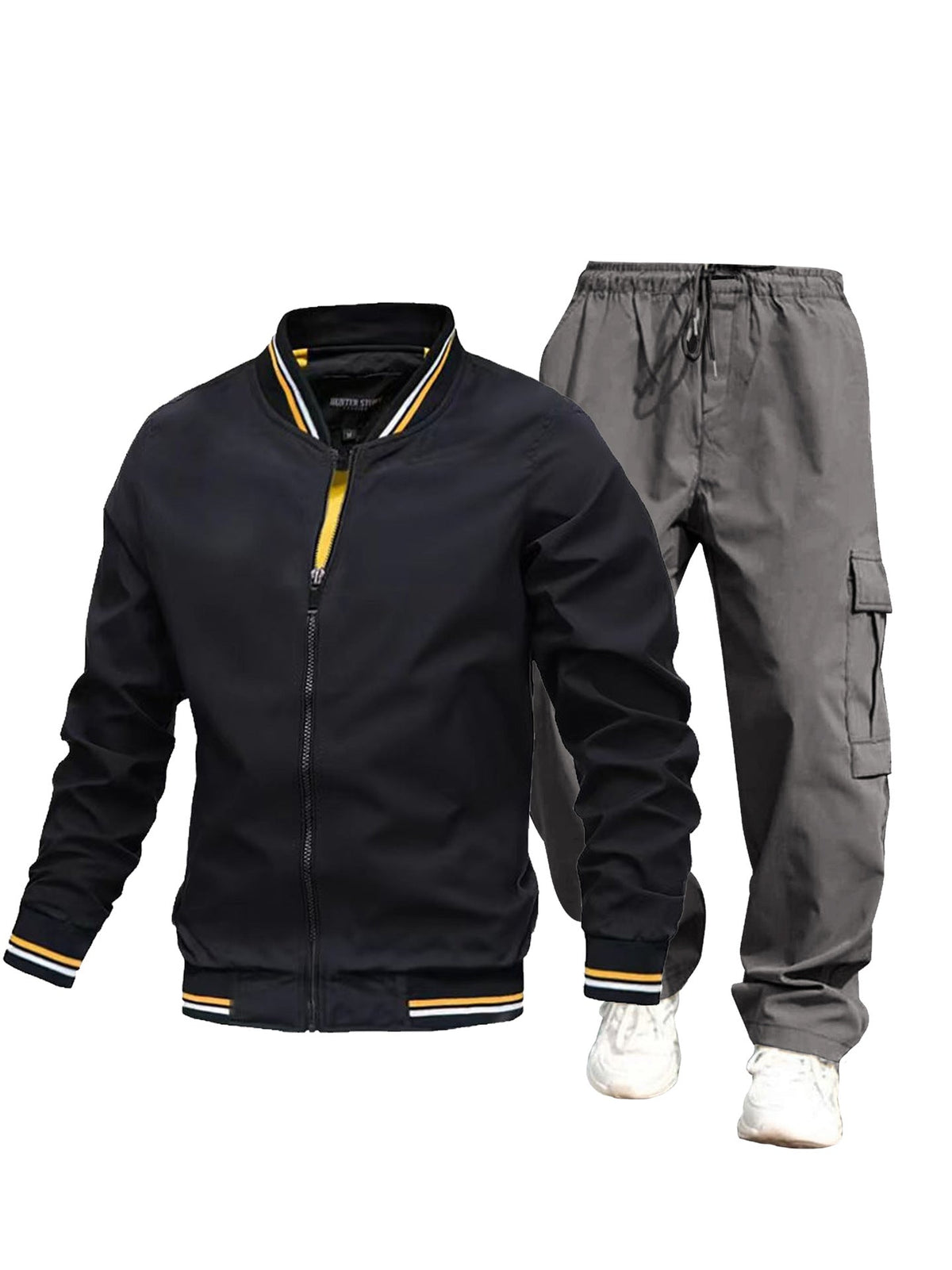 Men's sporty jacket and cargo pants set