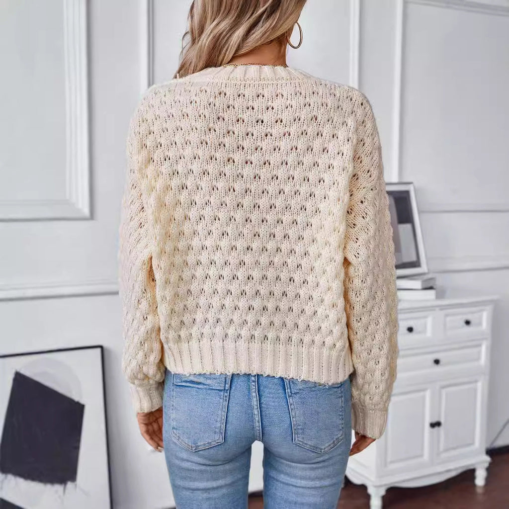 Women's Cozy Cable Knit Sweater with Relaxed Fit
