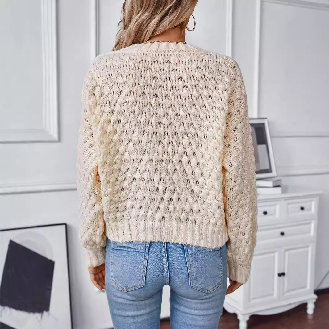 Women's Cozy Cable Knit Sweater with Relaxed Fit