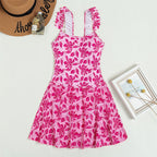 Women's Swim Dress with Floral Pattern