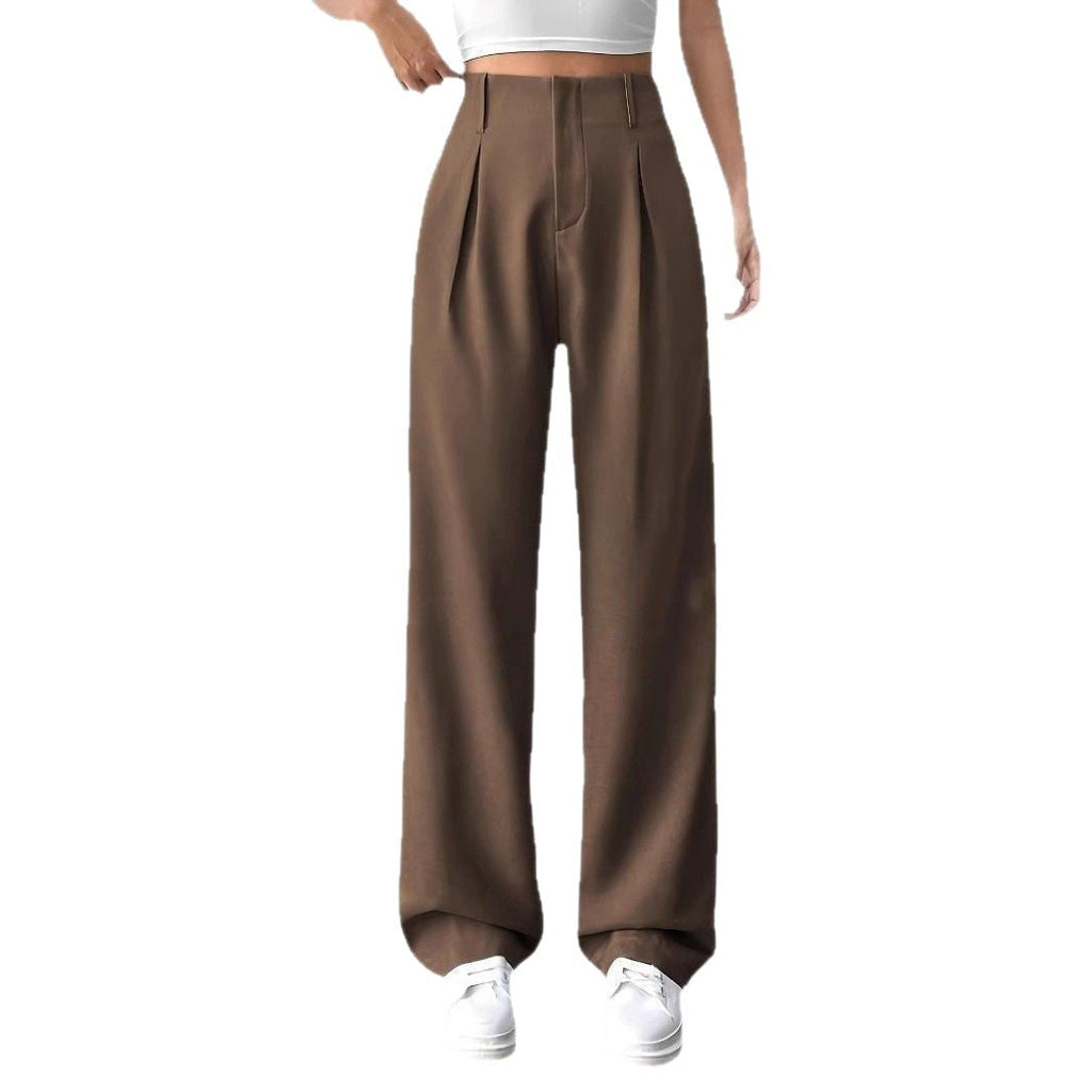 Elegant Wide-Leg Pleated Trousers