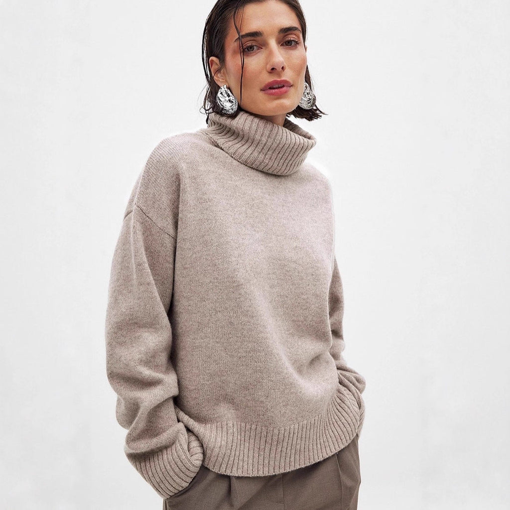 Women's Fine Turtleneck Sweater in Soft Knit