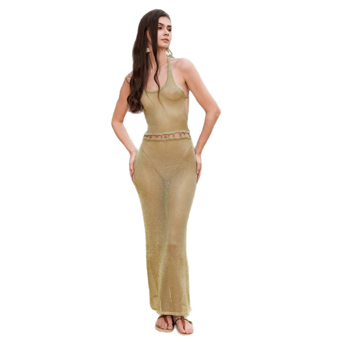 Women's Elegant Crocheted Mini Dress