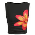 Women's Sleeveless Floral Crop Top