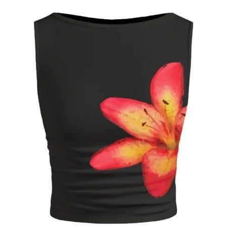 Women's Sleeveless Floral Crop Top