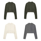 Cropped Cardigan with Button Details
