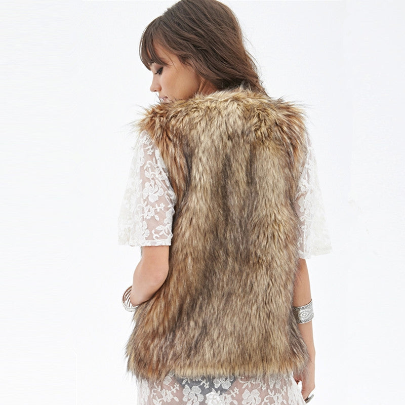 Women's Elegant Faux Fur Vest
