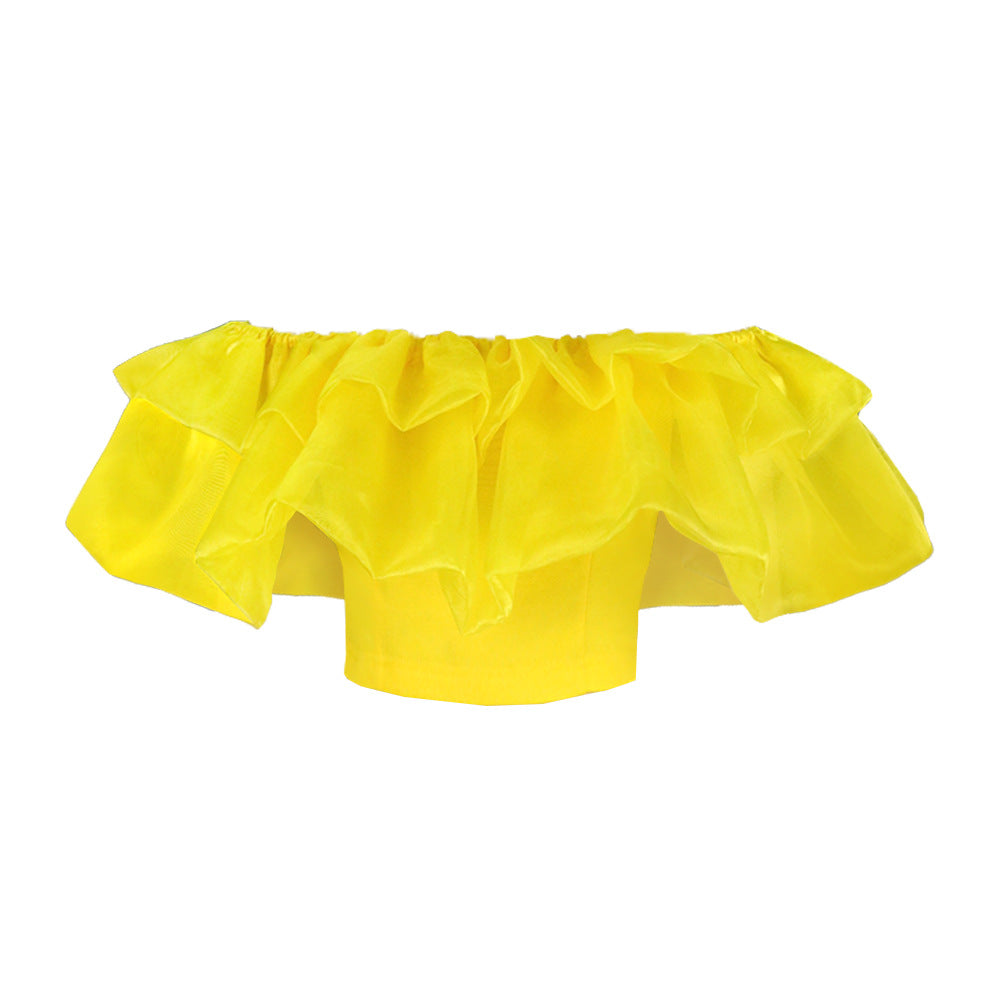 Women's Blouse with Voluminous Ruffle Sleeves and Elegant Waist Tie