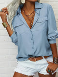 Casual Women's Blouse with Pockets