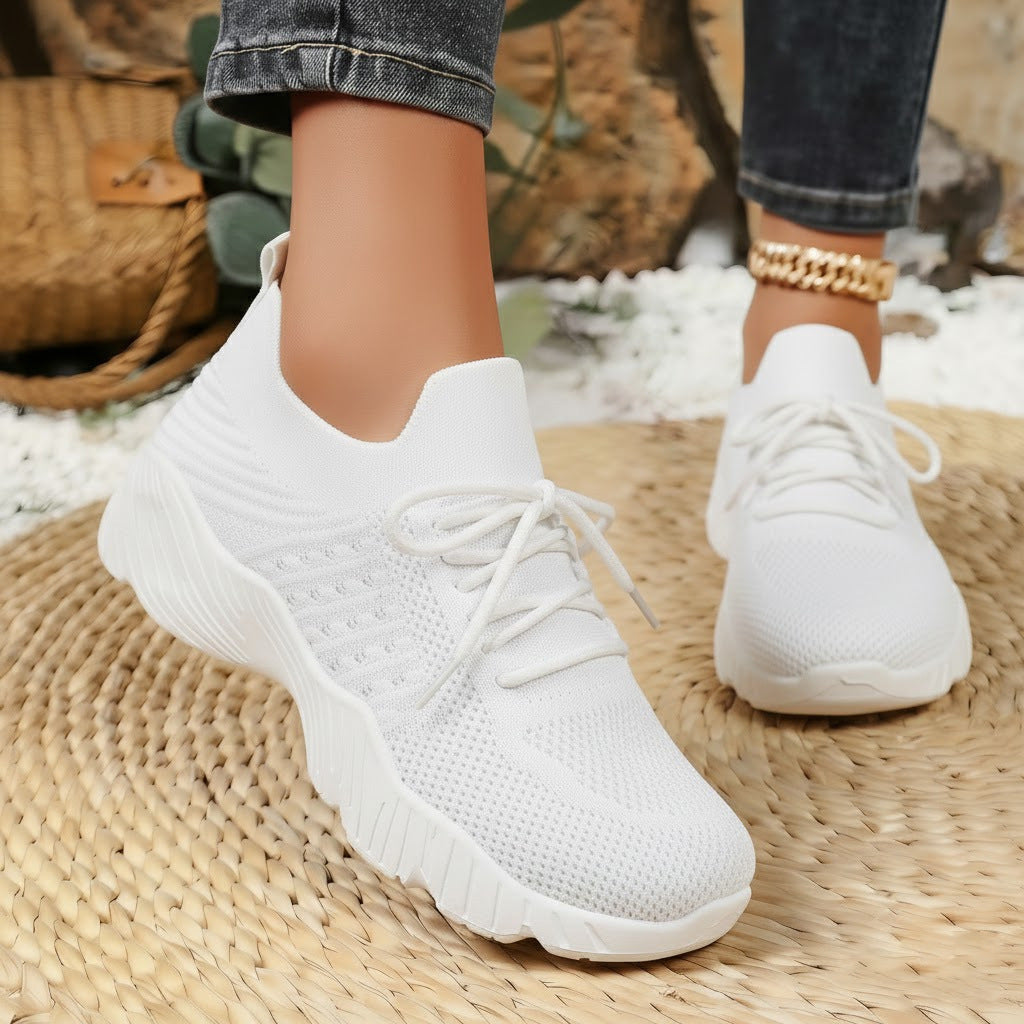 Women's Breathable Athletic Sneakers with Elastic Upper