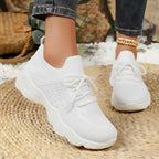 Women's Breathable Athletic Sneakers with Elastic Upper