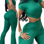 Women's Casual Two-Piece Set with Fashionable Ring Detail