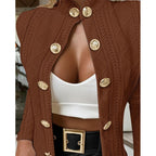 Elegant Knit Cardigan with Decorative Buttons