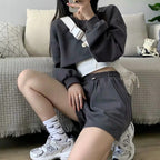 Women's Casual Crop Top and Shorts Set