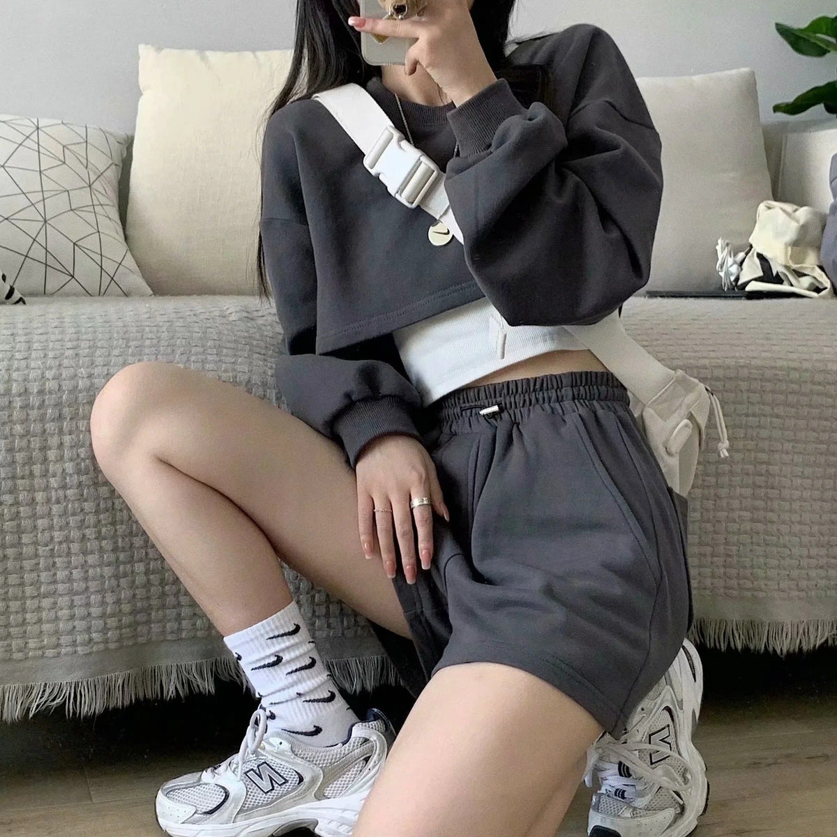 Women's Casual Crop Top and Shorts Set