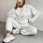 Women's Cozy Textured Knit Loungewear Set