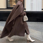 Elegant Cape Coat with Double-Lined Design