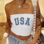 Women's Bandeau Top with Maritime Motif