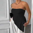 Women's Asymmetrical Bustier Wrap Top