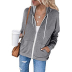 Women's Comfortable Full-Zip Hoodie with Large Pockets