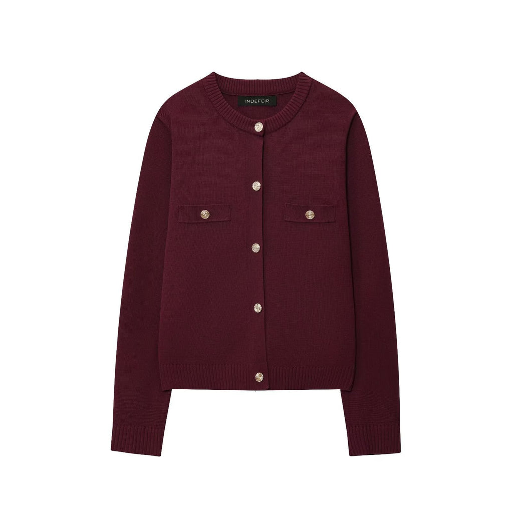 Women's Cardigan with Button Details and Chest Pockets