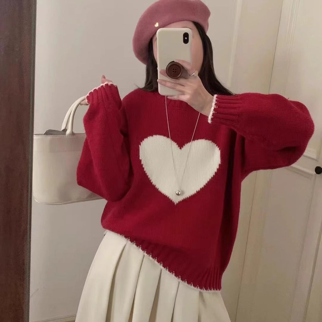 Women's Heart Motif Pullover