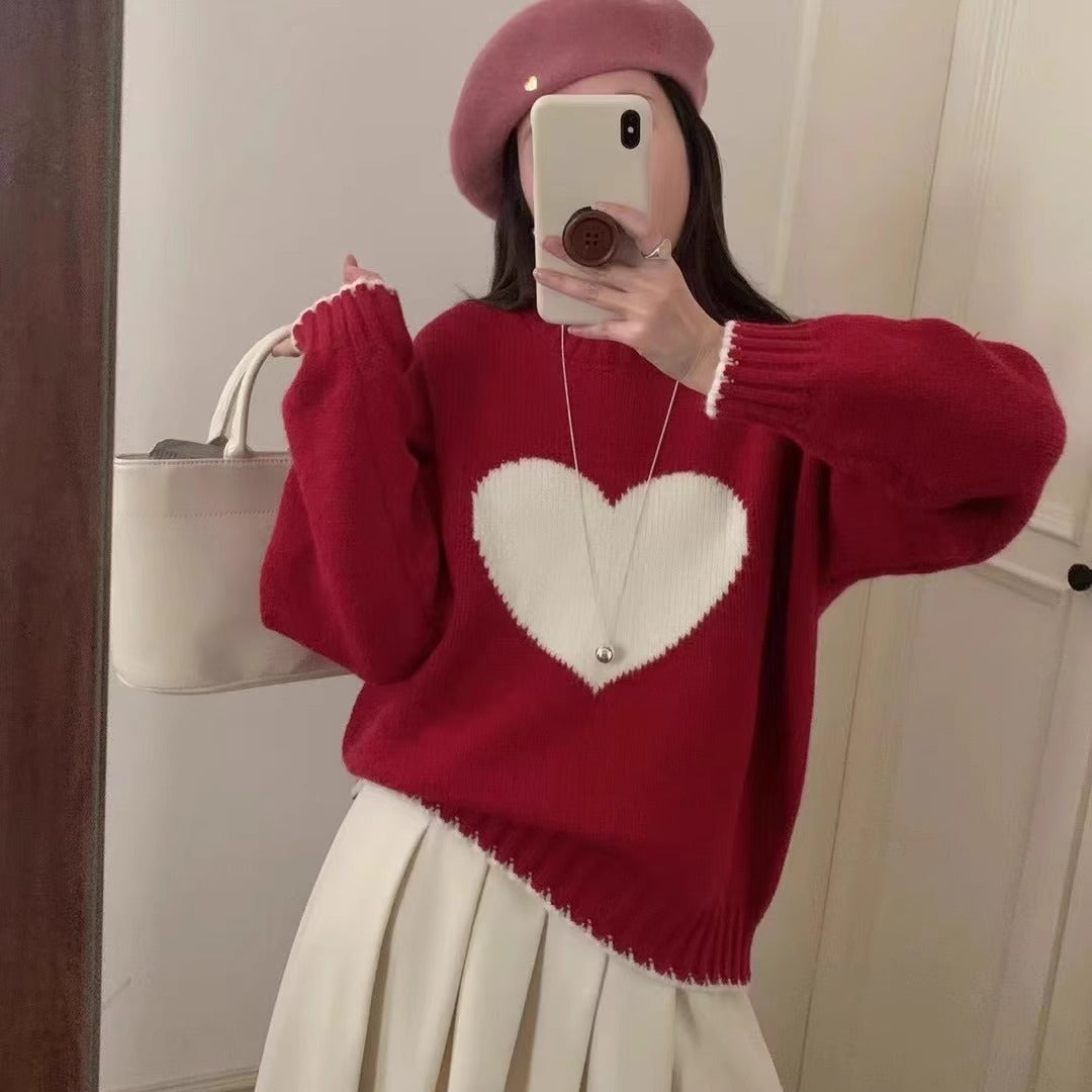 Women's Heart Motif Pullover