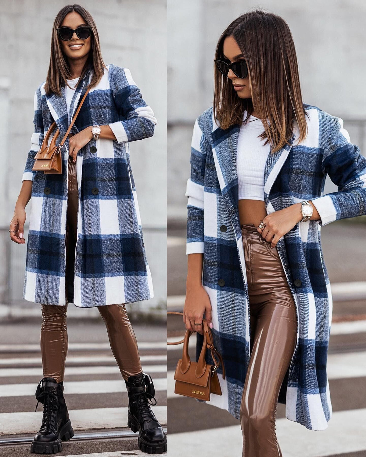 Women's Plaid Oversized Winter Coat