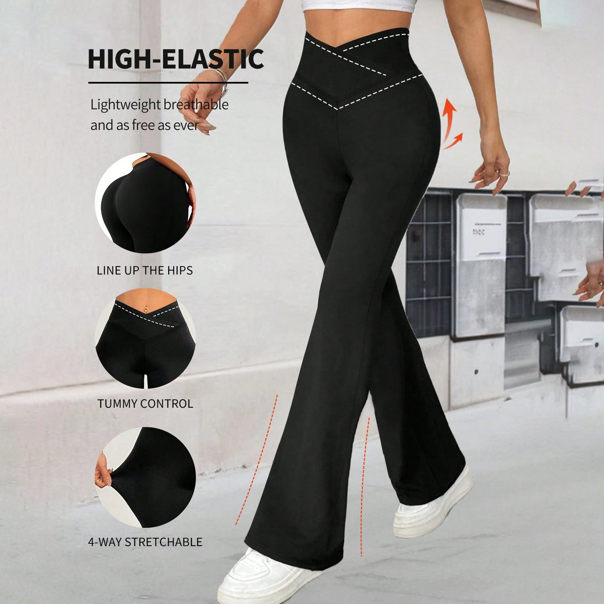 Women's High-Waisted Yoga Leggings with Tummy Control