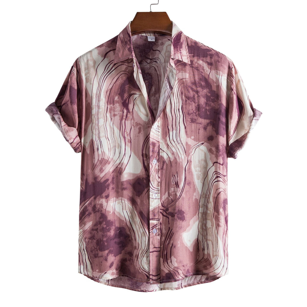Women's Short-Sleeve Shirt with Watercolor Design