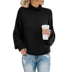 Women's Cozy High-Neck Sweater with Textured Knit