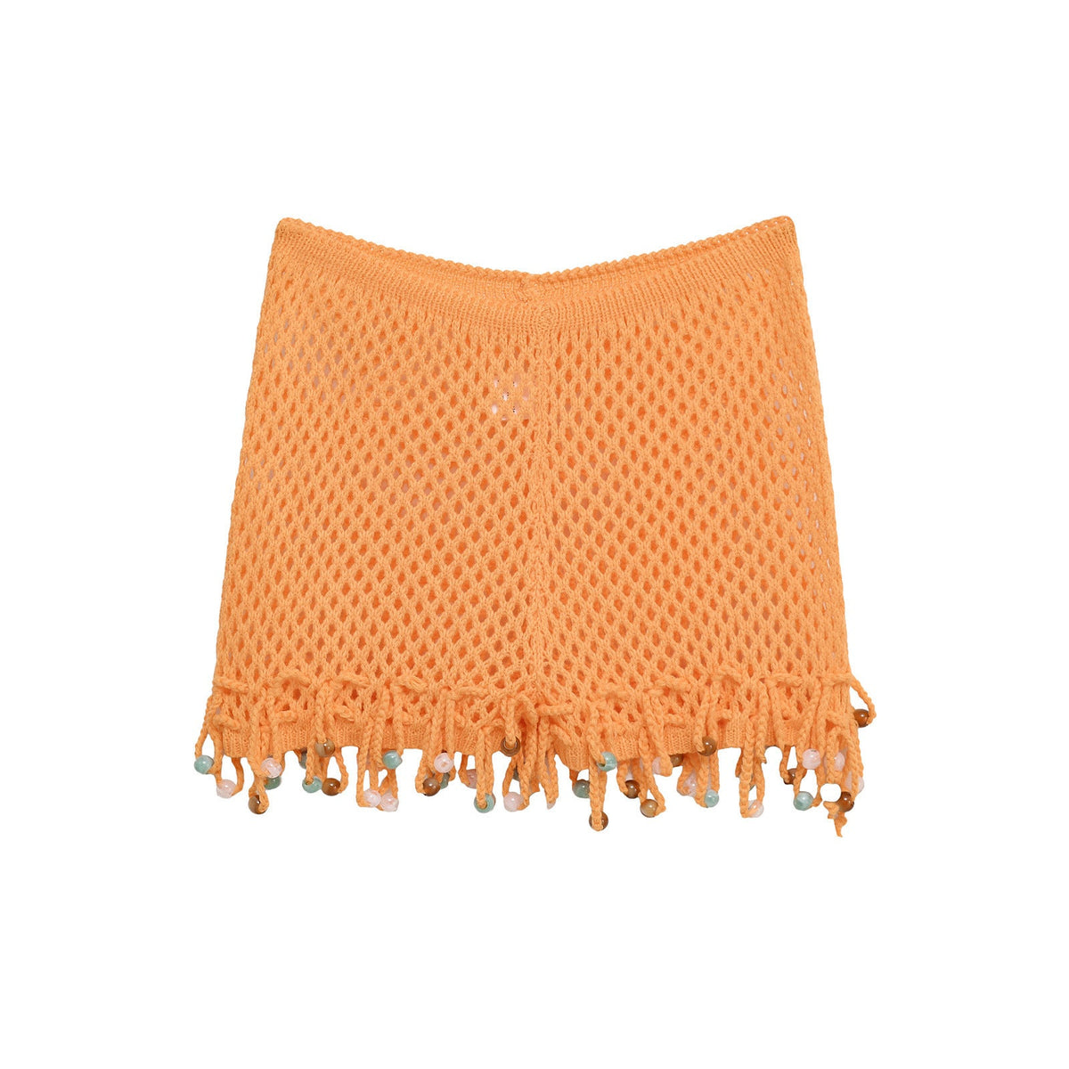 Women's Mesh Mini Skirt with Tassels