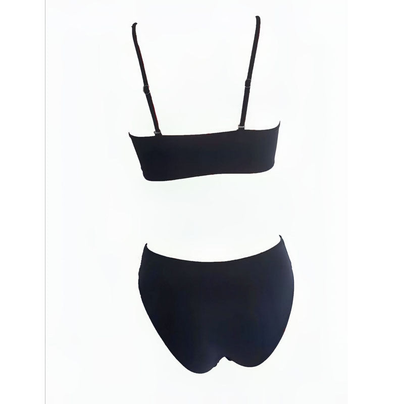 Women's Bandeau Bikini with Flower-Shaped Details