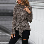 Blouse with Chic Wrap Design and Voluminous Sleeves