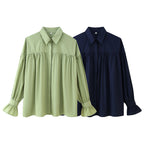 Elegant Women's Blouse with Ruffle Details