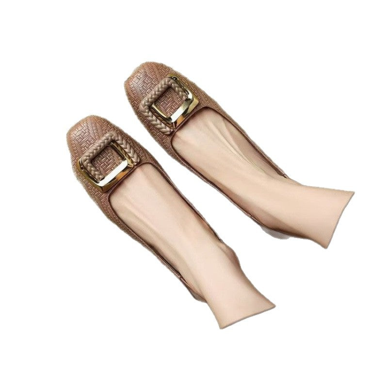 Women's Ballet Flats with Elegant Buckle Detail