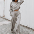 Lounge Set with Cropped Top and Wide-Leg Pants