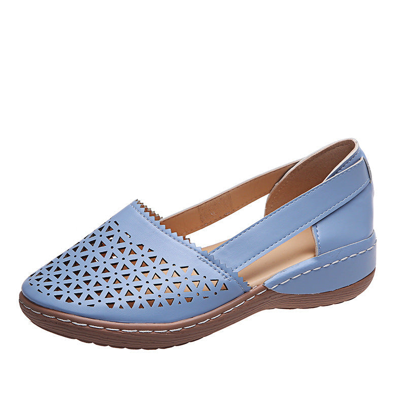 Women's Breathable Ballet Flats with Decorative Perforated Pattern