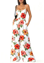 Women's Elegant Geometric Print Wide-Leg Jumpsuit