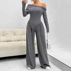 High-Quality Knit Suit with Off-Shoulder Fit
