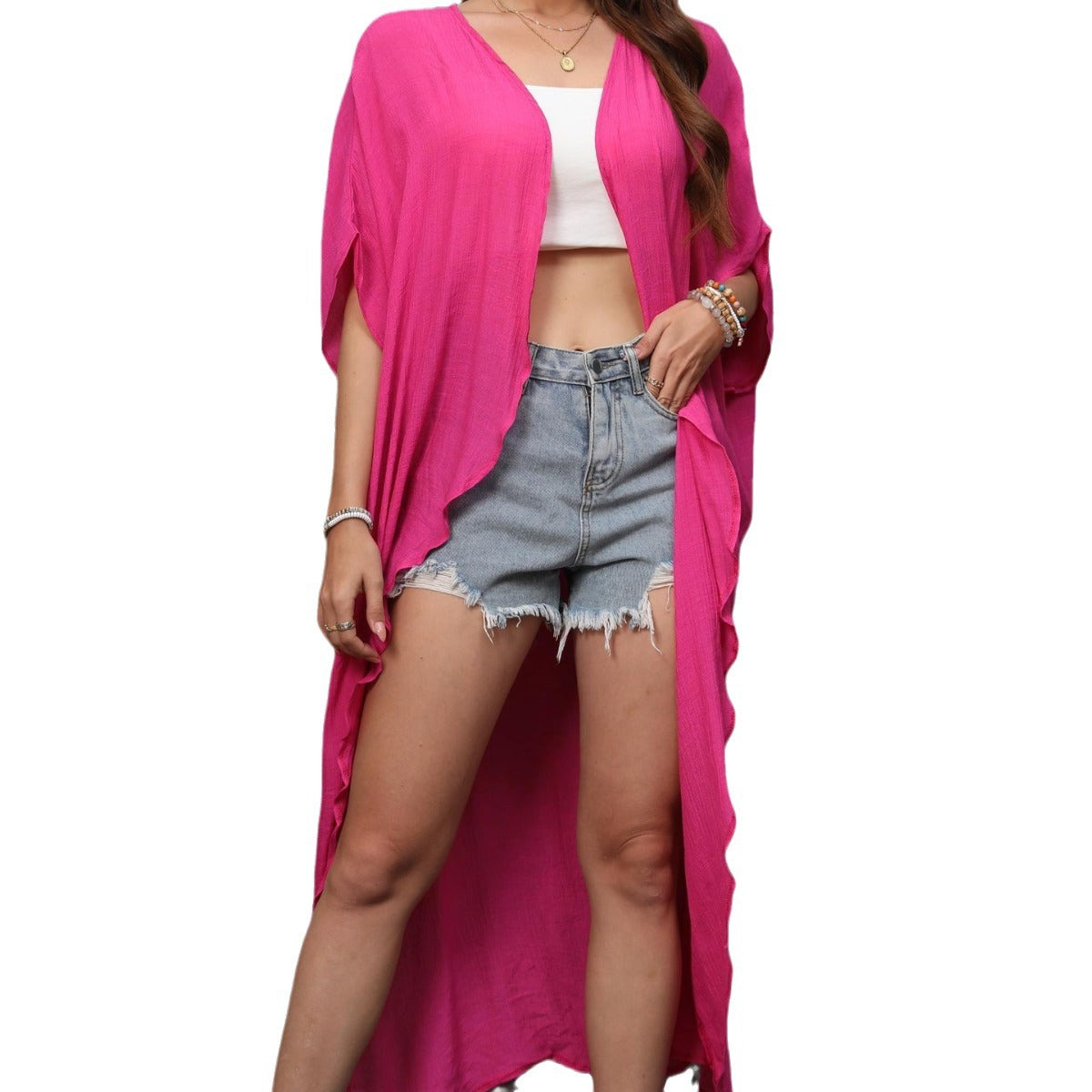 Women's Airy Beach Kimono in Flowing Viscose