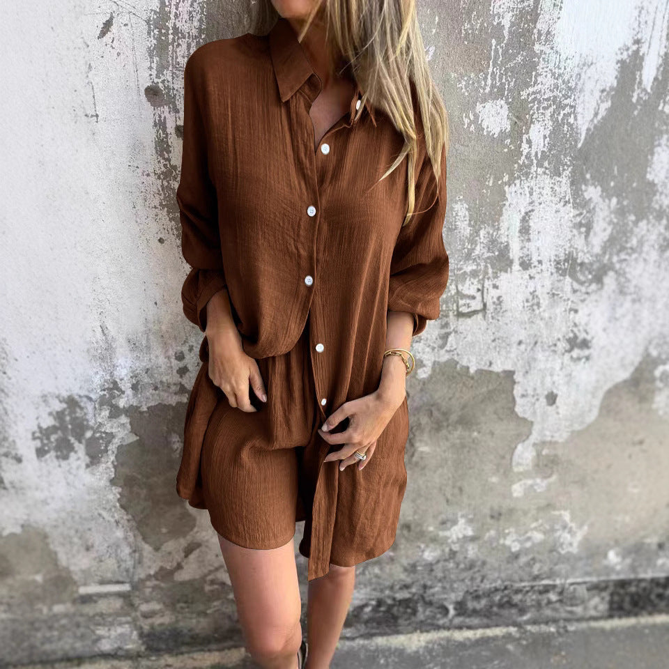 Women's Long Blouse with Full Button Placket