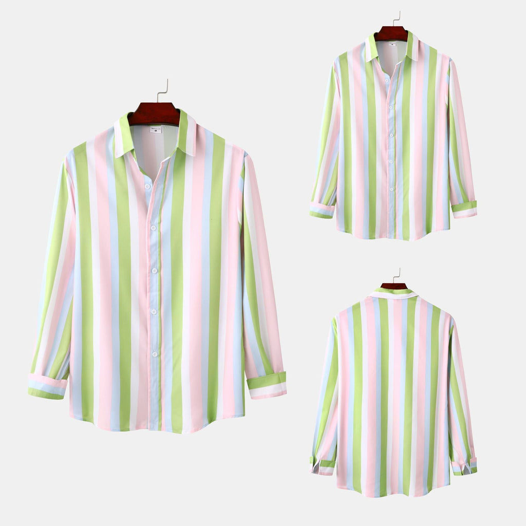 Long-Sleeve Blouse with Fresh Stripe Look