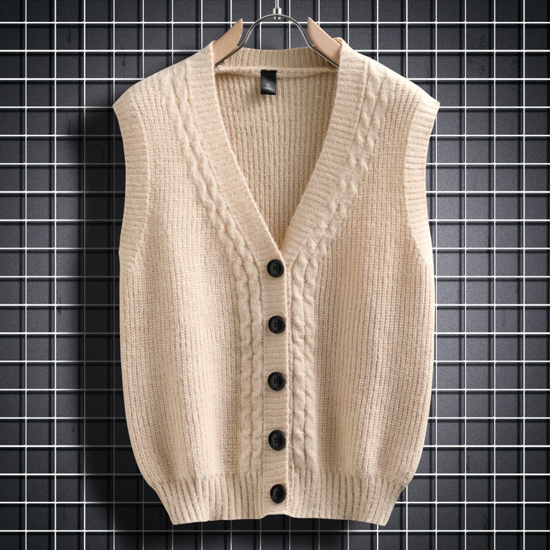 Women's Sleeveless Cable Knit Cardigan
