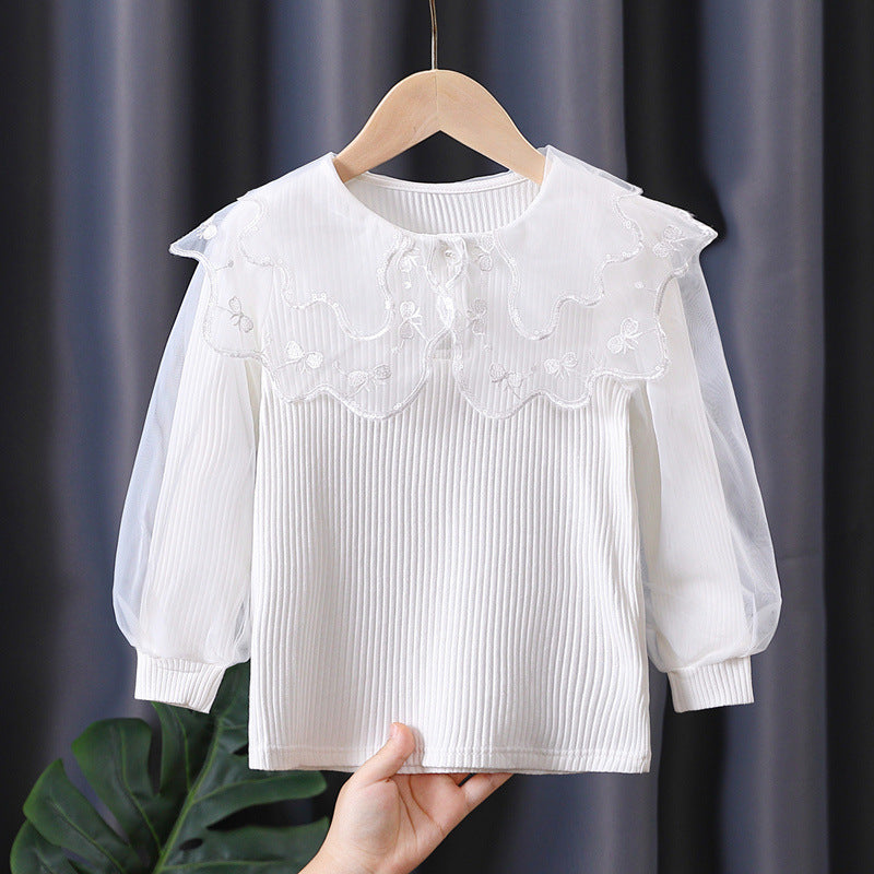 Women's Blouse with Elegant Lace Trim