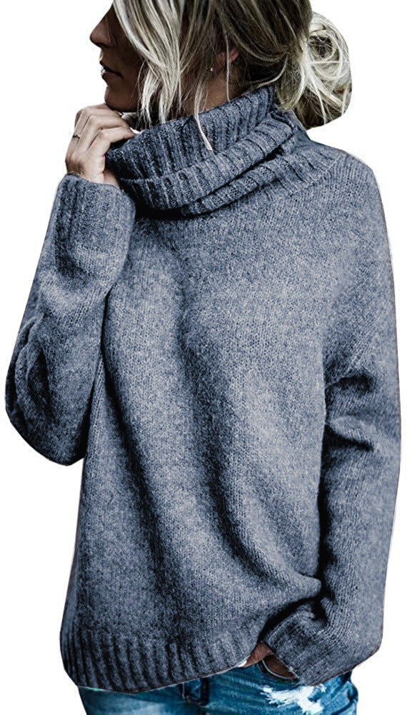 Women's Cozy Mock Neck Sweater with Wide Fit