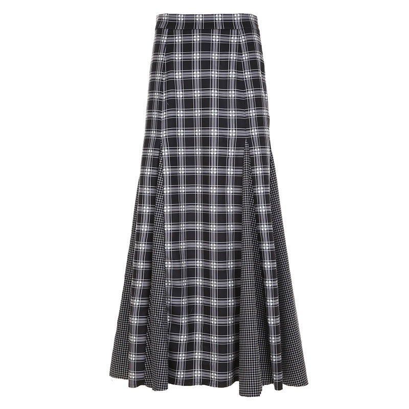 Women's Plaid Maxi Skirt with Slit